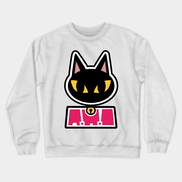 Black Cat Crewneck Sweatshirt by scribblekisses